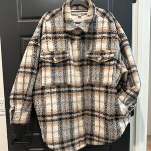 Good American Women’s Plaid Jacket with Pockets!